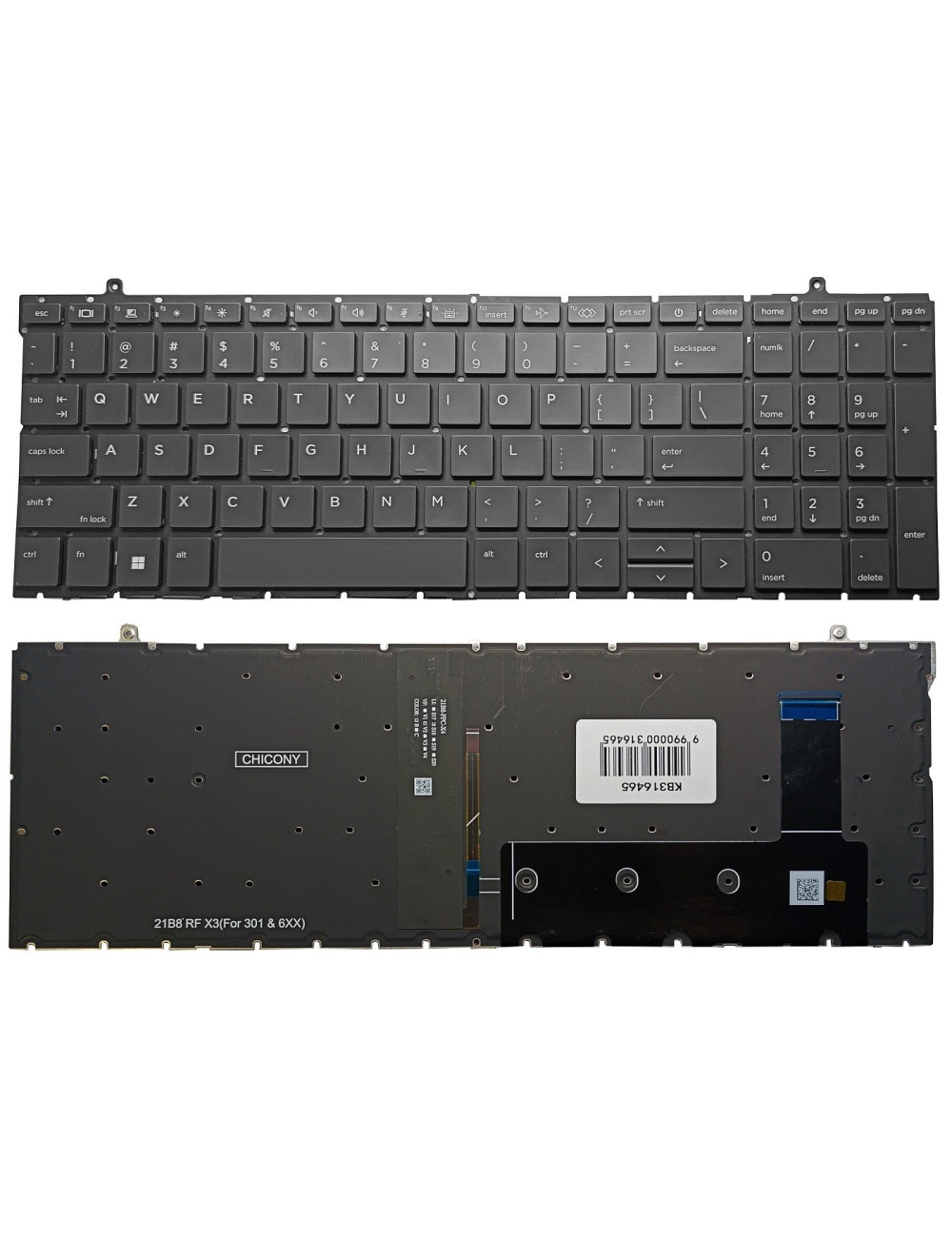 Keyboard HP Elitebook 860 G9, 865 G9, 860 G10, 865 G10, with backlight, US