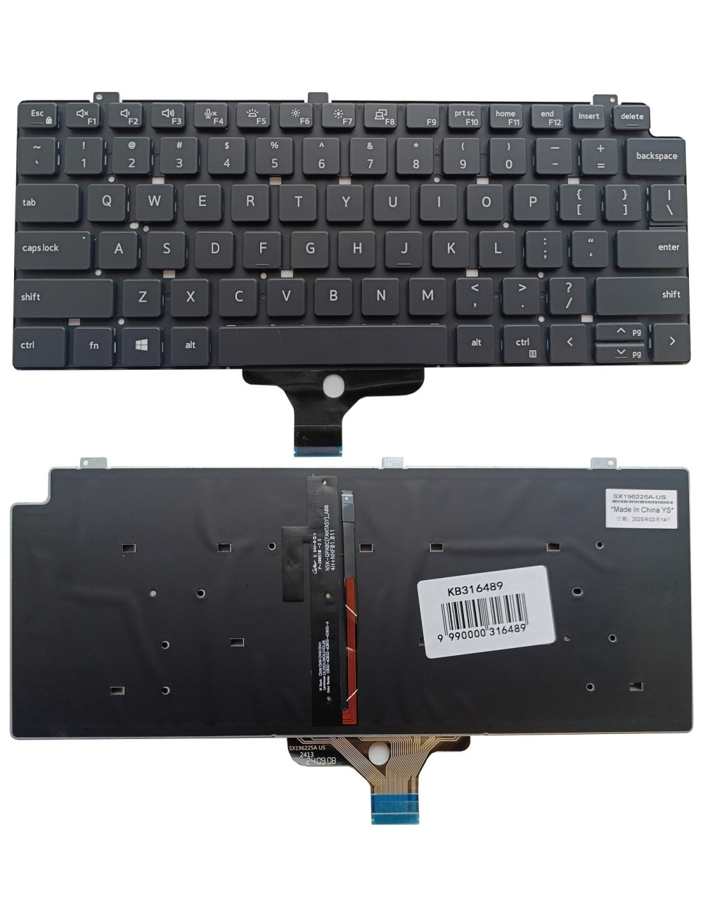 Klaviatūra DELL Latitude 7310, su pašvietimu, US