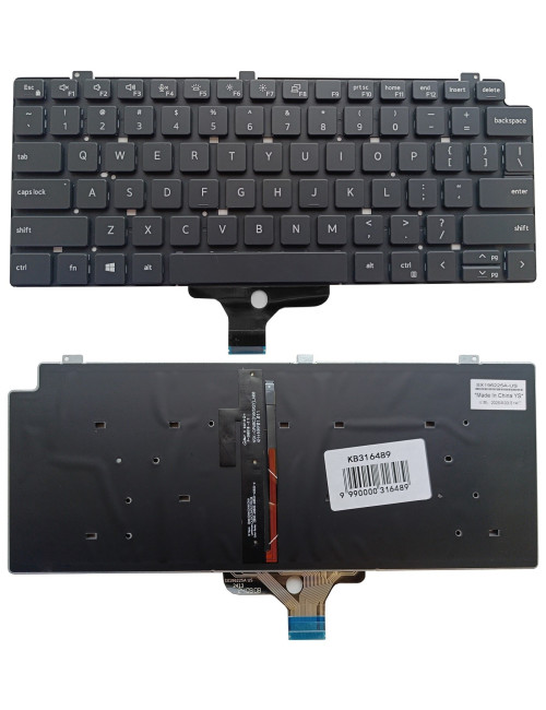 Klaviatūra DELL Latitude 7310, su pašvietimu, US