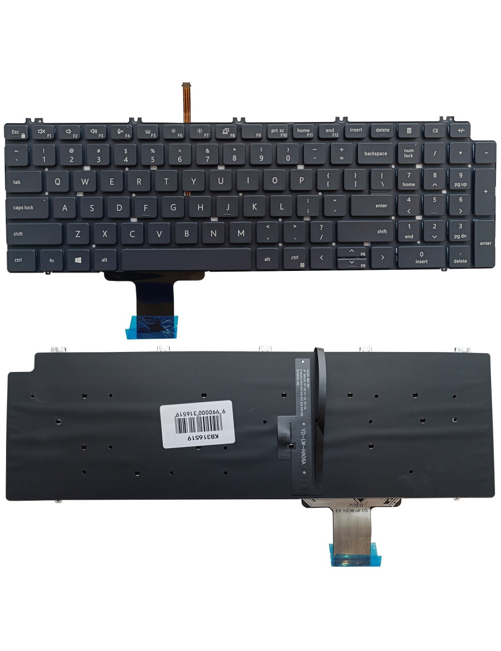 Keyboard DELL Precision 7550, 7560, 7750, 7760, with Backlight, US