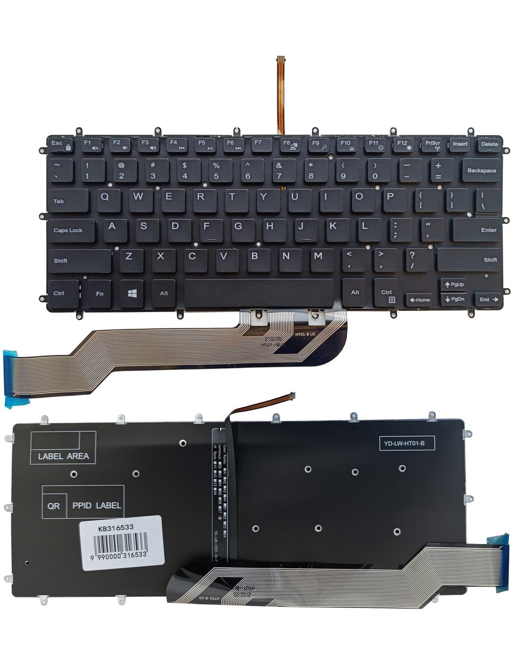 Keyboard DELL Inspiron 7569, 7579, 7368, 5370, with Backlight, US