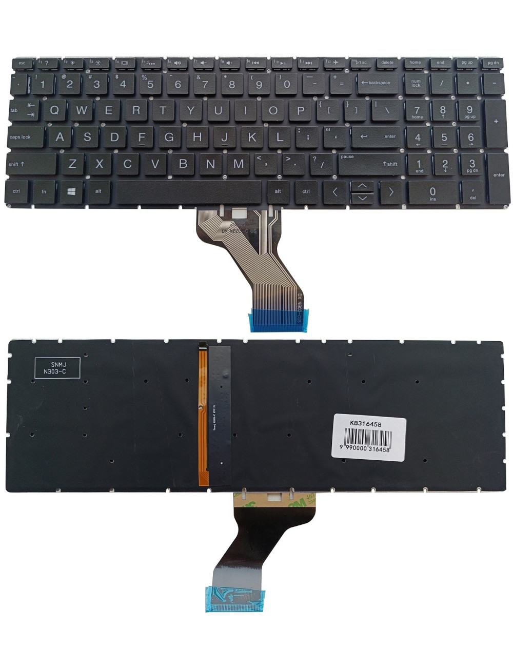 Keyboard HP Pavilion 15-CX, 15-DS, with backlight, US