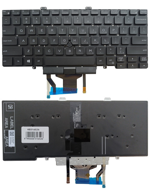 Klaviatūra DELL Latitude 5400, 5401, 5410, 5411, su pašvietimu ir trackpoint , US