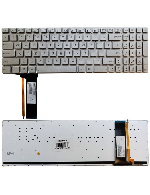 Klaviatūra ASUS N56, N76, N750, su pašvietimu, US