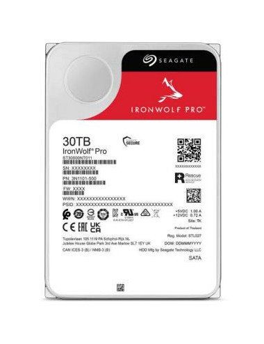 HDD|SEAGATE|IronWolf Pro|30TB|512 MB|7200 rpm|3,5"|ST30000NT011