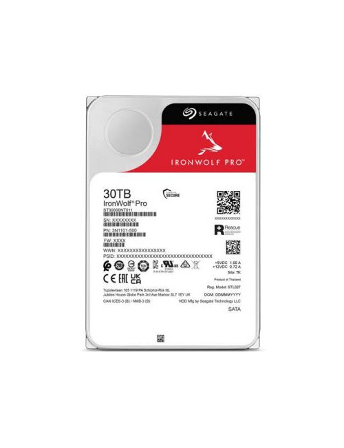 HDD|SEAGATE|IronWolf Pro|30TB|512 MB|7200 rpm|3,5"|ST30000NT011