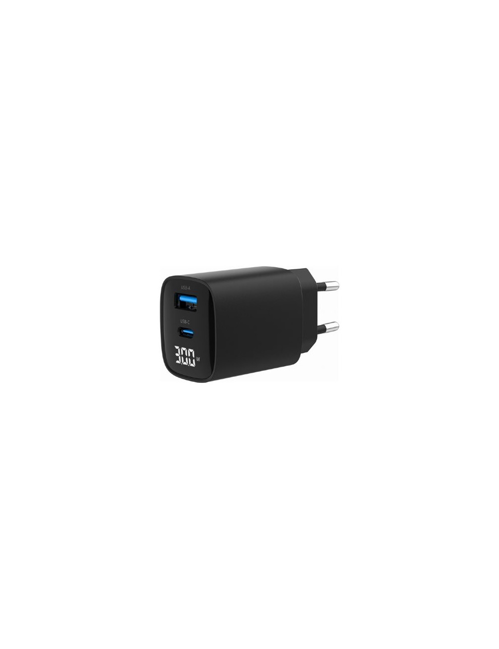 Gembird TA-UC-PDQC30LCD-BK-01 2-port 30W USB fast charger, LCD, black | Gembird