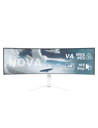 Arozzi Nova | 49 " | VA | 32:9 | 165 Hz | 4 ms | 5120 x 1440 pixels | 350 cd/m | HDMI ports quantity 2 | White