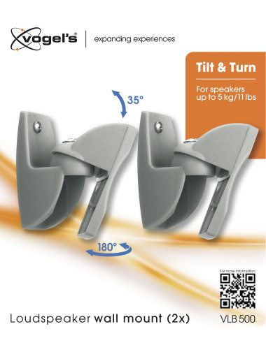 Vogels | Loundspeaker Mount | VLB500 2 pcs. | Turn, Tilt | Maximum weight (capacity) 5 kg | Black