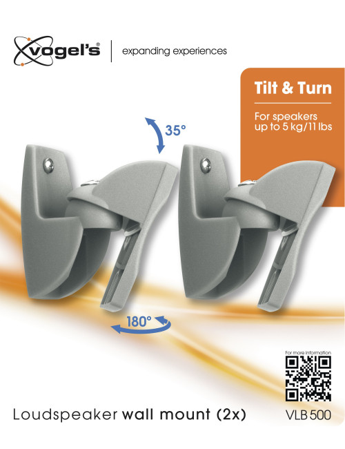Vogels | Loundspeaker Mount | VLB500 2 pcs. | Turn, Tilt | Maximum weight (capacity) 5 kg | Black