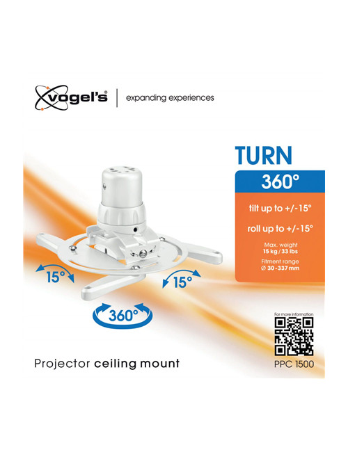 Vogels | Projector Ceiling mount | Turn, Tilt | Maximum weight (capacity) 15 kg | White