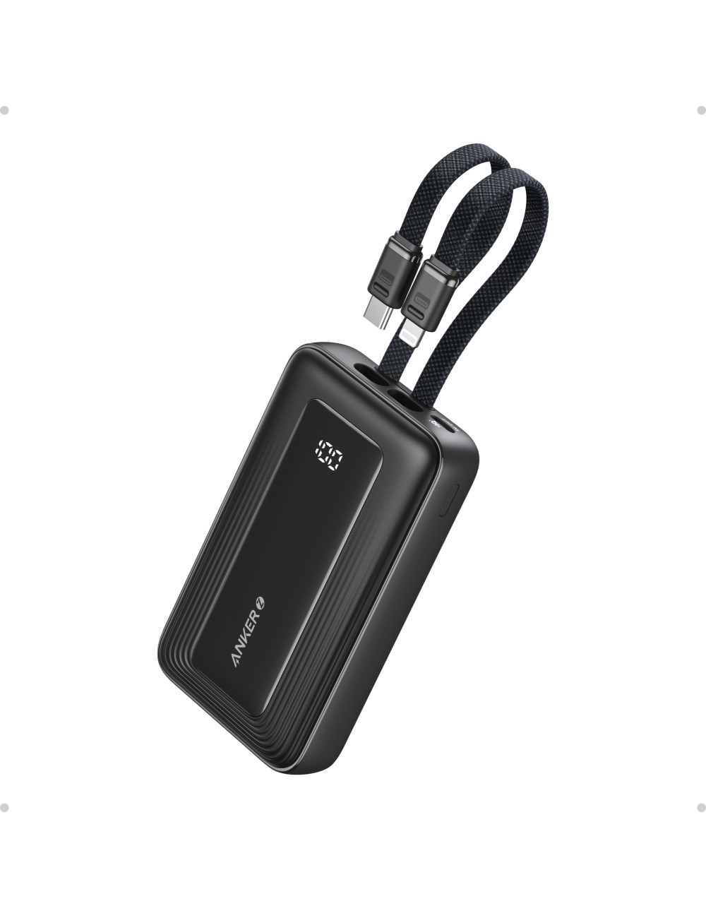 Anker | Power Bank | A1681G11 | 20000 mAh | USB-C 30W, Lightning 27W | Built-In USB-C and Lightning Cables | Black
