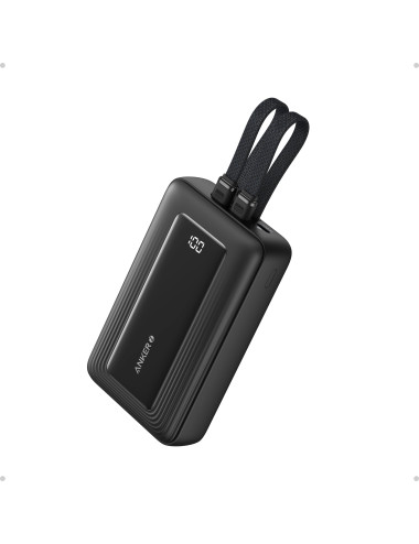 Anker | Power Bank | A1681G11 | 20000 mAh | USB-C 30W, Lightning 27W | Built-In USB-C and Lightning Cables | Black