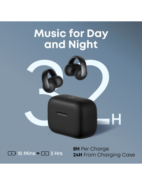 Anker Soundcore Open-Ear Clip-On Earbuds with Adaptive Comfort | AeroClip | Built-in microphone | Bluetooth | Black
