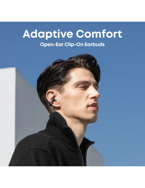 Anker Soundcore Open-Ear Clip-On Earbuds with Adaptive Comfort | AeroClip | Built-in microphone | Bluetooth | Black