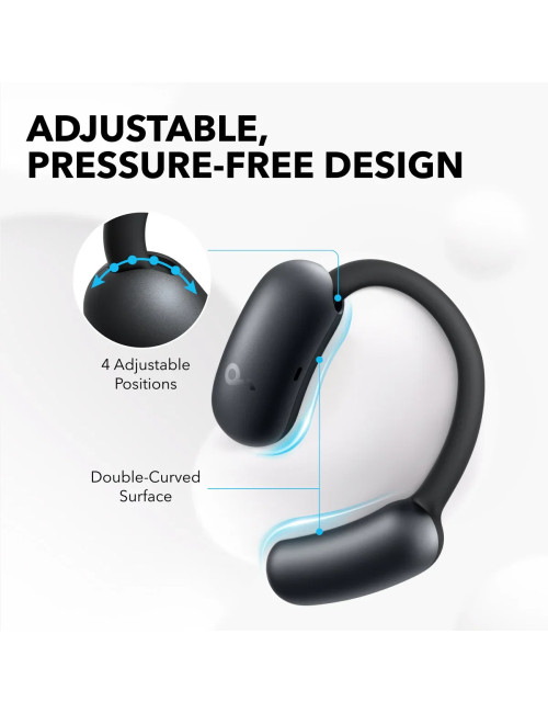 Anker Soundcore Adjustable Open-Ear Wireless Earbuds | AeroFit 2 | Built-in microphone | Bluetooth | Black