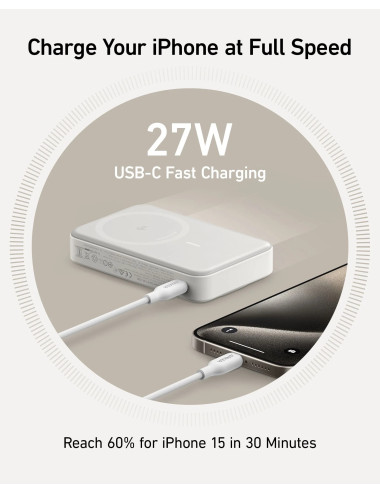 Anker MagGo Power Bank | A1654G21 | 10000 mAh | White