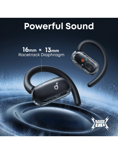 Anker Soundcore Open-Ear Headphones, Comfortable Fit, Clear Sound, Lidless Case | V40i | Built-in microphone | Bluetooth | Black
