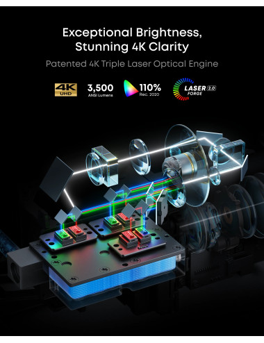 Anker Nebula Laser Projector | 4K UHD (3840 x 2160) | 3500 ANSI lumens | Black/Gray