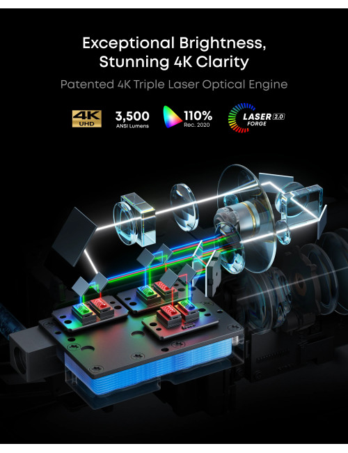 Anker Nebula Laser Projector | 4K UHD (3840 x 2160) | 3500 ANSI lumens | Black/Gray