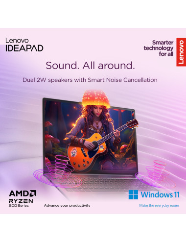 Lenovo IdeaPad Slim 3 15AMN8 | Arctic Grey | 15.6 " | TN | FHD | 1920 x 1080 pixels | Anti-glare | AMD Ryzen 3 | 7320U | 16 GB |