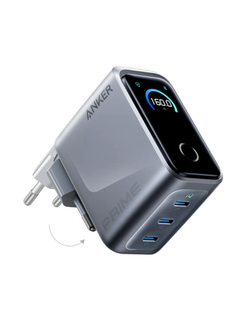 Anker Prime Charger, 3 Ports, 160W, Silver