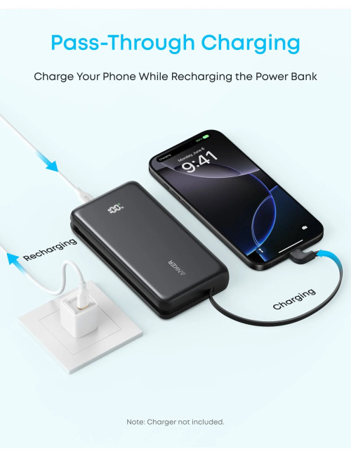 Anker Power Bank, 22.5W | Zolo A110EH11 | 20000 mAh | USB-C | Black