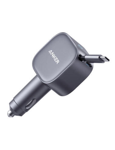Anker Nano Car Charger (75W, USB-C Port, Built-In Retractable USB-C Cable)