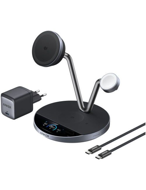 Anker Prime Wireless Charging Station Qi2.2 25W wireles charging (3-in-1, MagGo, AirCool, Dock Stand) PSU added