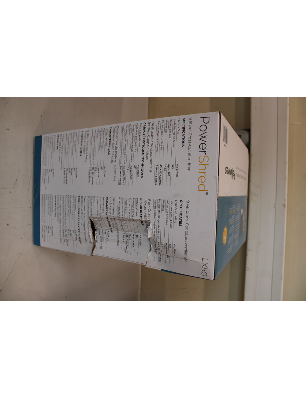 SALE OUT. Powershred | LX50 | Black | 17 L | Credit cards shredding | DAMAGED PACKAGING | Paper handling standard/output 9 sheet