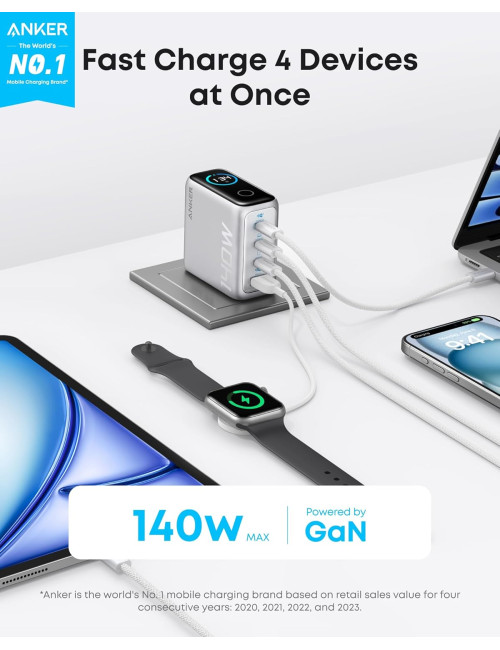 Anker Charger 4-Port with USB-C Cable, 140W | B2697G41