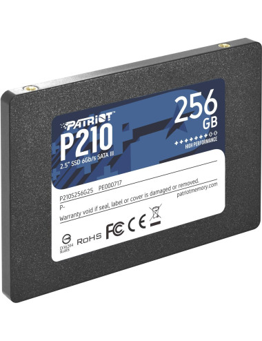 SSD|PATRIOT|P210|256GB|Write speed 400 MBytes/sec|Read speed 500 MBytes/sec|2,5"|TBW 120 TB|P210S256G25