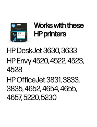 HP 302 Tri-color (F6U65AE)...