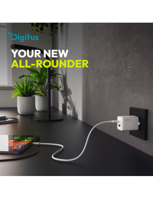 Digitus USB GaN Charger 45W, 1x USB-C, 1x USB-A | DA-10302