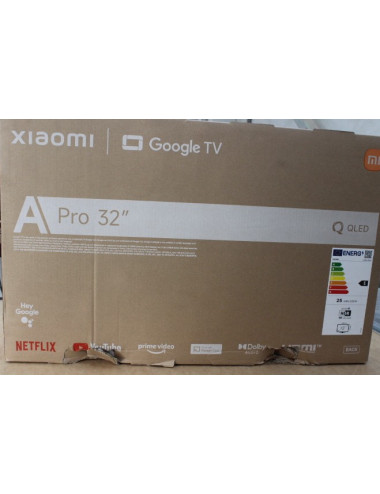 SALE OUT. Xiaomi QLED TV A Pro 2026 | 32" | Smart TV | Google TV | HD | Dark Gray | DAMAGED PACKAGING