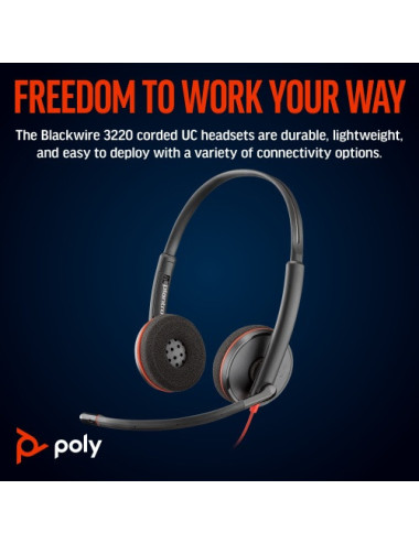 Poly Blackwire 3220 Stereo...