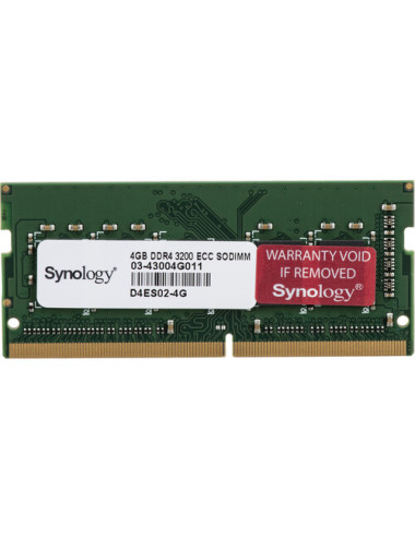 Synology D4ES02-4G | 4 GB | DDR4 | PC/server | Registered No | ECC Yes