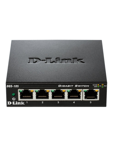 D-Link | Ethernet Switch | DGS-105/E | Unmanaged | Desktop | Gigabit Ethernet (copper) ports quantity 5