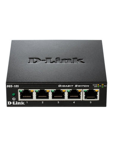 D-Link | Ethernet Switch | DGS-105/E | Unmanaged | Desktop | Gigabit Ethernet (copper) ports quantity 5
