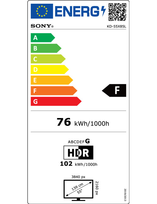 Sony | TV | KD55X85L | 55" (139cm) | Smart TV | Android | 4K UHD | Black