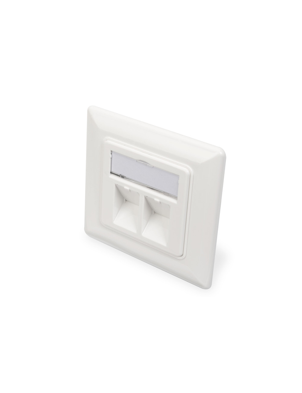 Digitus | Wallplate for Keystone Modules, German type, middle plate 50x50 mm, frame 80x80 mm | DN-93801-1