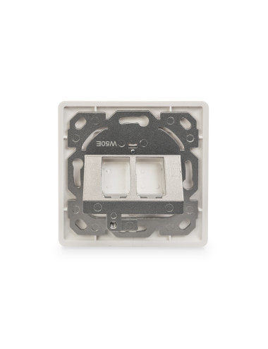 Digitus | Wallplate for Keystone Modules, German type, middle plate 50x50 mm, frame 80x80 mm | DN-93801-1