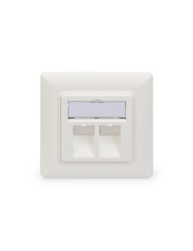 Digitus | Wallplate for Keystone Modules, German type, middle plate 50x50 mm, frame 80x80 mm | DN-93801-1