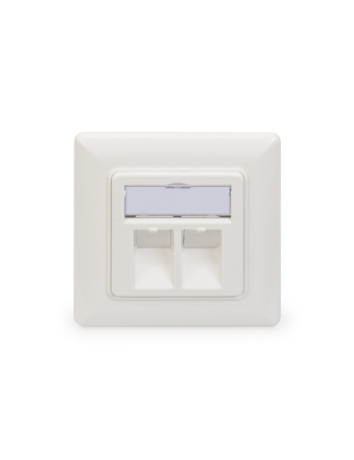 Digitus | Wallplate for Keystone Modules, German type, middle plate 50x50 mm, frame 80x80 mm | DN-93801-1