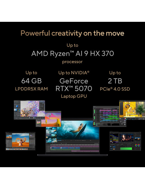 Asus ProArt P16 H7606WP-SR231X | Nano Black | 16 " | OLED | Touchscreen | 3K | 2880 x 1800 pixels | 120 Hz | Glossy | AMD Ryzen 