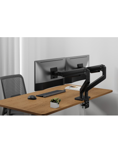 Digitus Desk Mount | Height, tilt, rotation, depth, pivot | Dual Monitor Mount | 2x 45 " | Maximum weight (capacity) 2x 20 kg | 