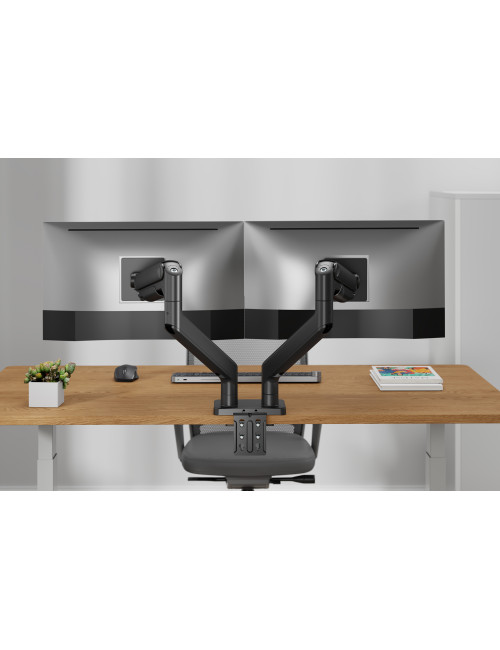 Digitus Desk Mount | Height, tilt, rotation, depth, pivot | Dual Monitor Mount | 2x 45 " | Maximum weight (capacity) 2x 20 kg | 