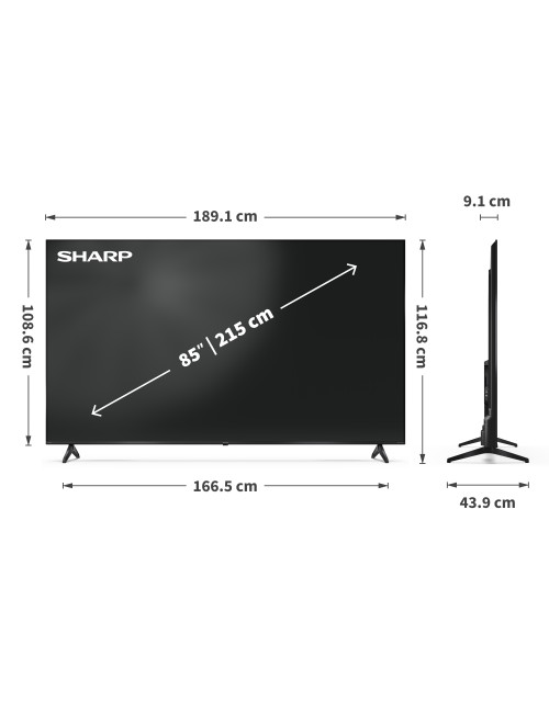 Sharp 4K TV | 85HP5265E | 85 | Smart TV | UHD | Google TV