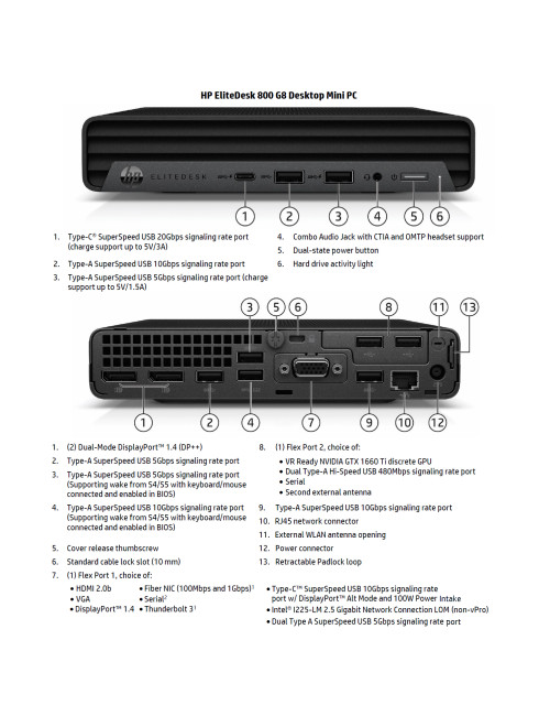 HP Renewed Grade A | EliteDesk 800 G8 | Intel Core i5 | i5-11500T | 16 GB | SSD | 256 GB | Intel UHD Graphics 750 | Windows 11 P