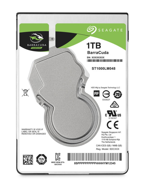 HDD|SEAGATE|Barracuda|1TB|SATA 3.0|128 MB|5400 rpm|2,5"|Thickness 7mm|ST1000LM048
